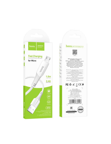 HOCO Câble USB vers Micro 2.4A Ferry X70 blanc
