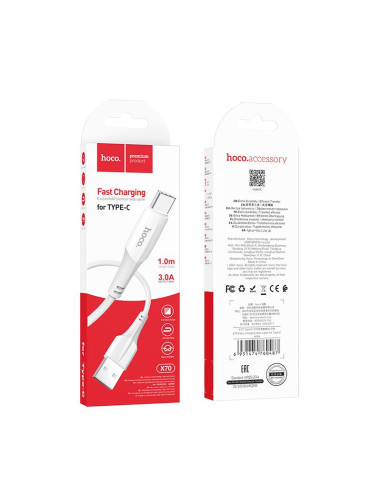 Câble USB HOCO pour Type C 3A Ferry X70 blanc