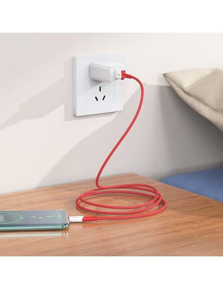 Câble USB HOCO pour Type C 3A Ferry X70 rouge