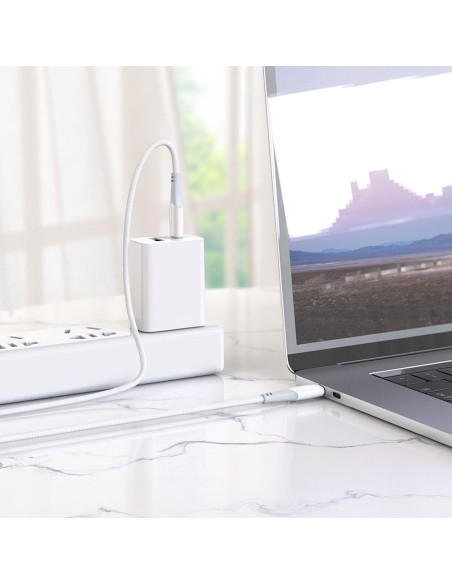Câble HOCO Type C vers Type C Power Delivery PD60W 3A Ferry X70 blanc