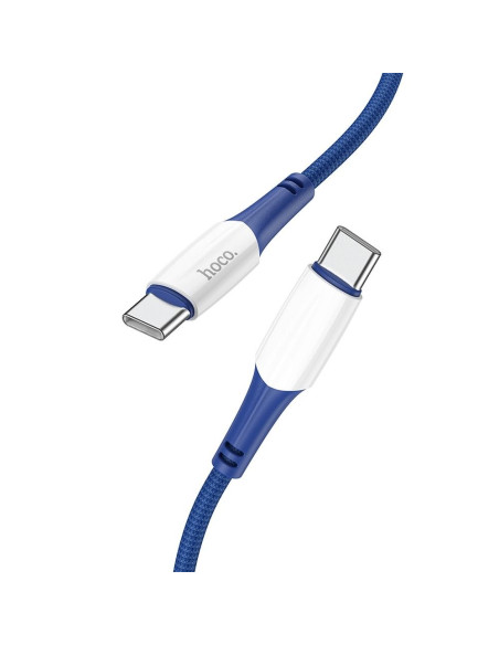 Câble HOCO Type C vers Type C Power Delivery PD60W 3A Ferry X70 bleu