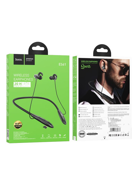 HOCO casque sans fil / bluetooth Manner sport ES61 noir