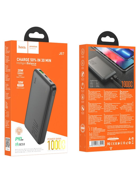 HOCO powerbank 10 000 mAh PD QC3.0 3A 20W black