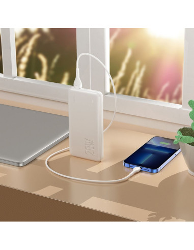 HOCO powerbank 10 000 mAh PD QC3.0 3A 20W J87 blanc