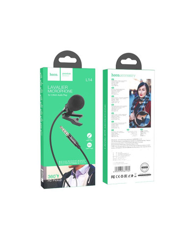 HOCO cable tie microphone Jack 3.5mm L14 2 m noir