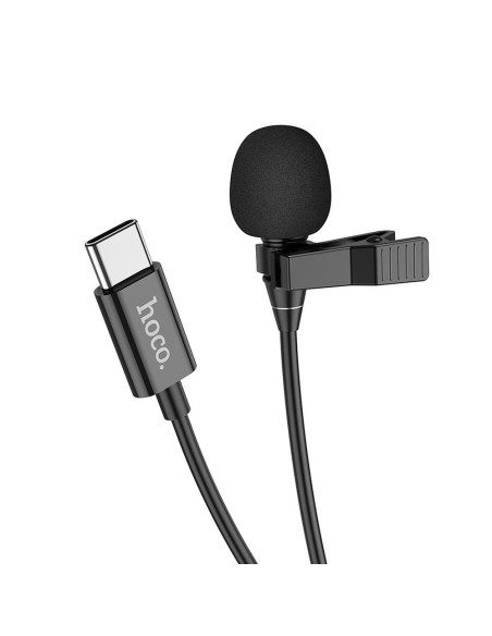 Microphone HOCO pour téléphone avec entrée de type C L14 noir