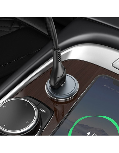 HOCO chargeur de voiture USB QC 3.0 18W Mighty Z43 gris