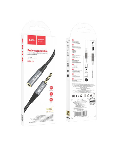 Câble HOCO AUX Audio Jack 3.5mm mâle vers femelle UPA20 2m noir