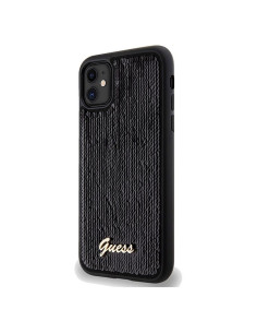 Véritable GUESS Case GUHCN61PSFDGSK pour iPhone 11 (Sequin Script Metal / Black) 2