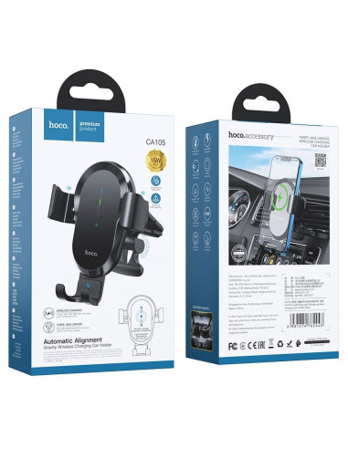 HOCO car holder with wireless charging to air vent 15W CA105 black