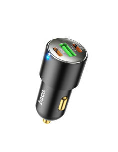 HOCO chargeur de voiture USB A + 2 x Type C PD QC3.0 3A 45W NZ6 noir