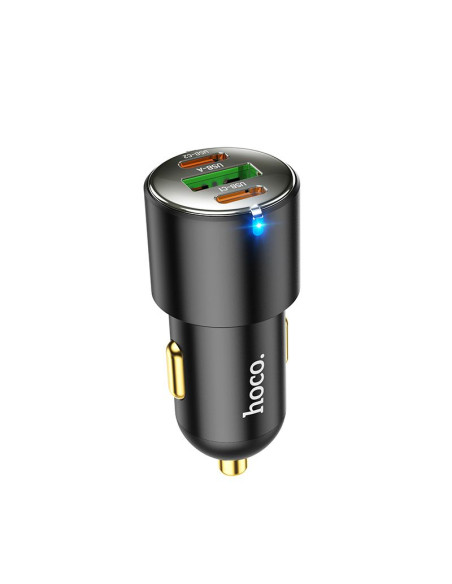 HOCO chargeur de voiture USB A + 2 x Type C PD QC3.0 3A 45W NZ6 noir