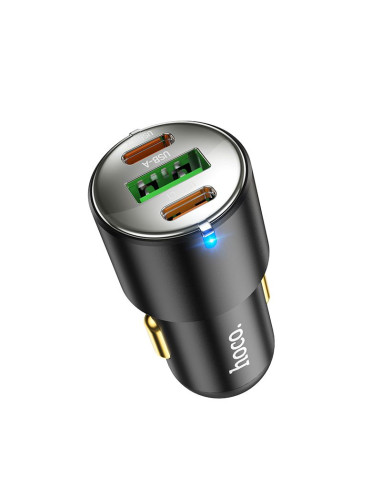 HOCO chargeur de voiture USB A + 2 x Type C PD QC3.0 3A 45W NZ6 noir