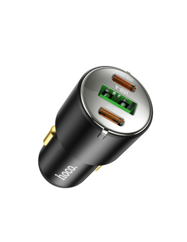 HOCO chargeur de voiture USB A + 2 x Type C PD QC3.0 3A 45W NZ6 noir