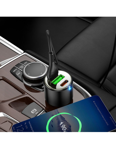 HOCO chargeur de voiture USB A + 2 x Type C PD QC3.0 3A 45W NZ6 noir