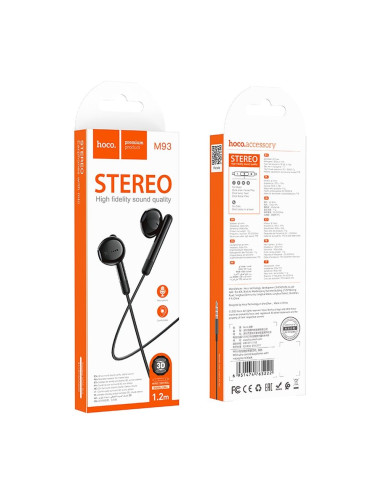 Écouteurs filaires HOCO 3,5 mm avec microphone M93 noir