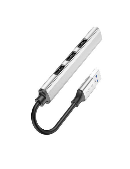 HOCO adapter HUB 4in1 USB A HB26 0,13 m silver