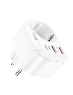 Chargeur secteur HOCO 2 x USB A + Type C + EU PD QC3.0 3A 20W NS3 blanc 2