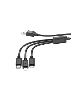 HOCO cable 3in1 USB A to Lightning / Micro USB / Type C 2A X76 1 m black 2