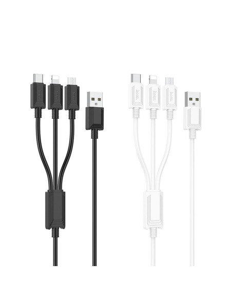 HOCO cable 3in1 USB A to Lightning / Micro USB / Type C 2A X76 1 m black