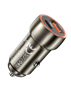 HOCO chargeur de voiture USB A + Type C PD QC3.0 3A 20W Z46A gris 2