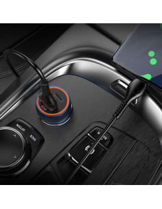 HOCO chargeur de voiture USB A + Type C PD QC3.0 3A 20W Z46A bleu 2