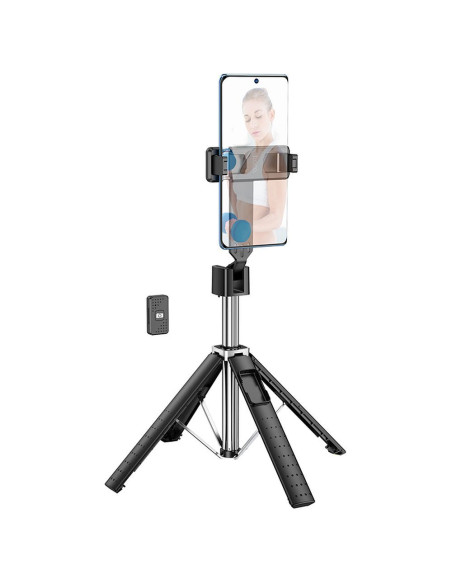 HOCO Support de selfie avec télécommande sans fil fourpod K18 noir
