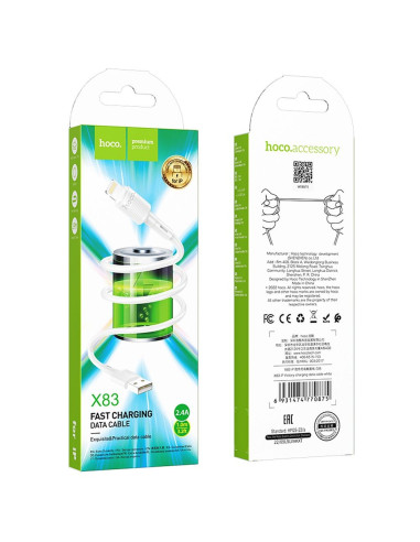 HOCO Câble USB A vers Lightning 2,4A X83 1 m blanc