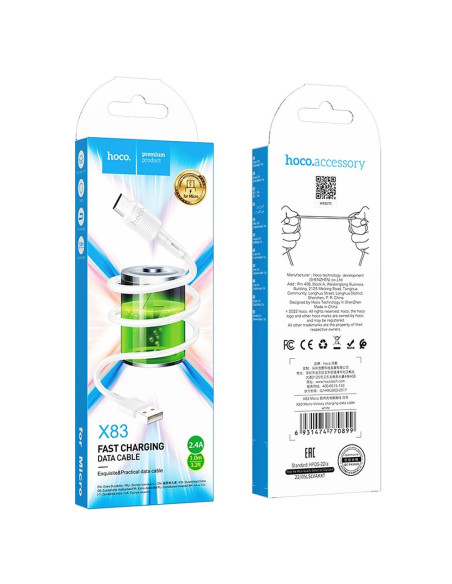HOCO cable USB to Micro 2,4A X83 1 m white