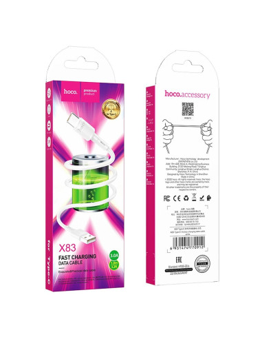 HOCO Câble USB A vers Type C 3A X83 1 m blanc