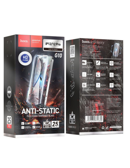 HOCO HD Verre trempé antistatique (SET 25in1) - MULTIPACK pour iPhone 12 Pro Max (G10)