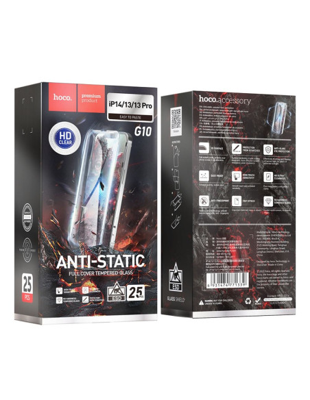 HOCO tempered glass HD Anti-static (SET 25in1) - MULTIPACK for iPhone iPhone 14 / iPhone 13 / iPhone 13 Pro (G10)