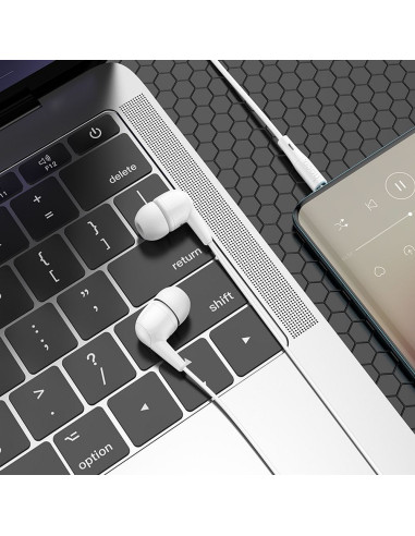 Écouteurs filaires HOCO 3,5 mm avec microphone M97 blanc