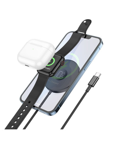 HOCO wirelles charger 3in1 Type C compatible with MagSafe 15W CW41 black