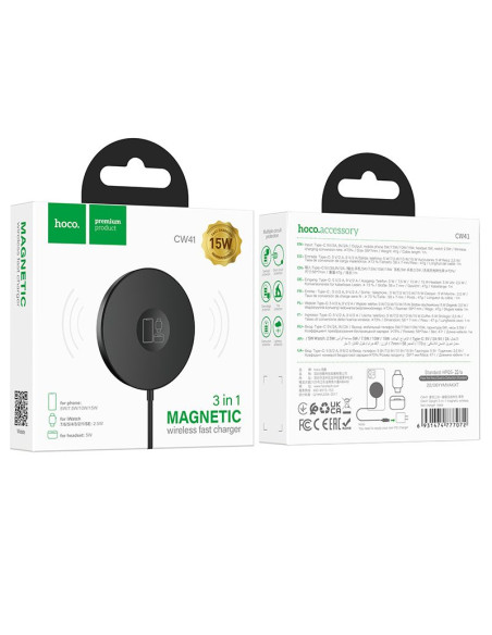 HOCO wirelles charger 3in1 Type C compatible with MagSafe 15W CW41 black