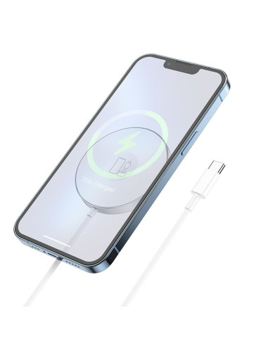 HOCO Chargeur inductif 3-en-1 de type C compatible avec MagSafe 15W CW41 blanc