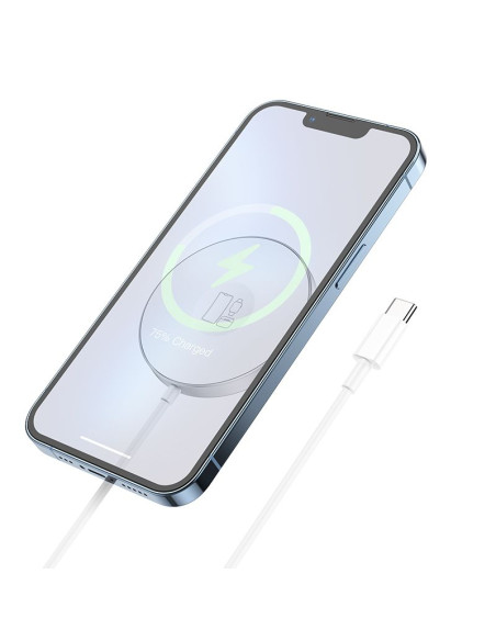 HOCO Chargeur inductif 3-en-1 de type C compatible avec MagSafe 15W CW41 blanc