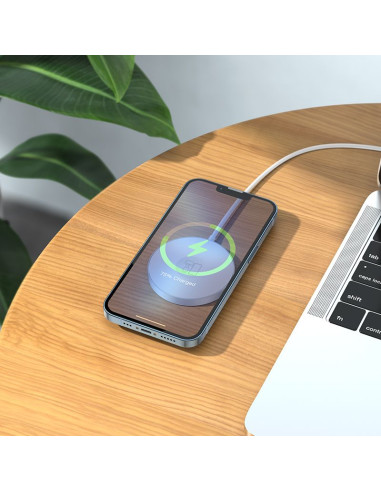 HOCO Chargeur inductif 3-en-1 de type C compatible avec MagSafe 15W CW41 blanc