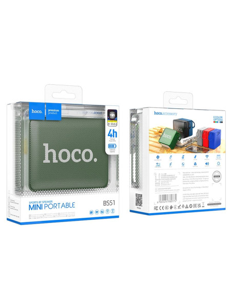 HOCO wireless speaker bluetooth BS51 army green
