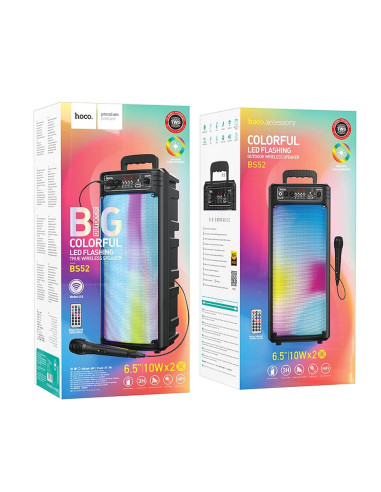 HOCO wireless speaker bluetooth + wire microphone BS52 black