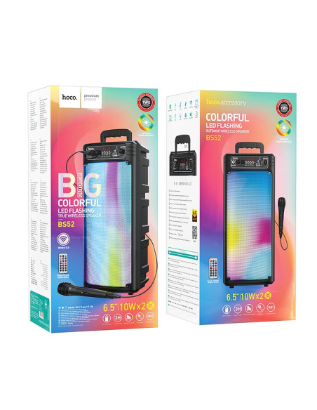 HOCO wireless speaker bluetooth + wire microphone BS52 black