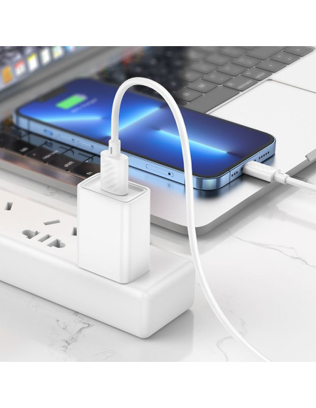HOCO Câble X88 USB A vers Lightning 2,4A 1 m blanc