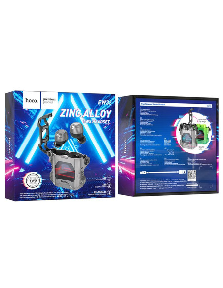 Écouteurs sans fil bluetooth HOCO TWS EW33 gris