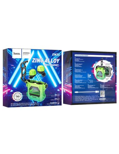 Écouteurs sans fil bluetooth HOCO TWS EW33 vert