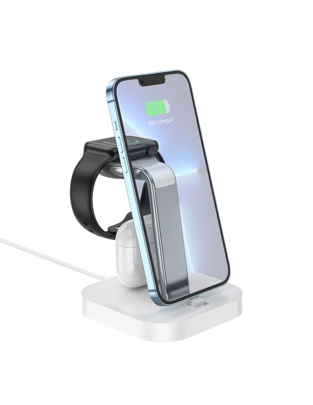 Chargeur inductif 3 en 1 HOCO CW43 blanc