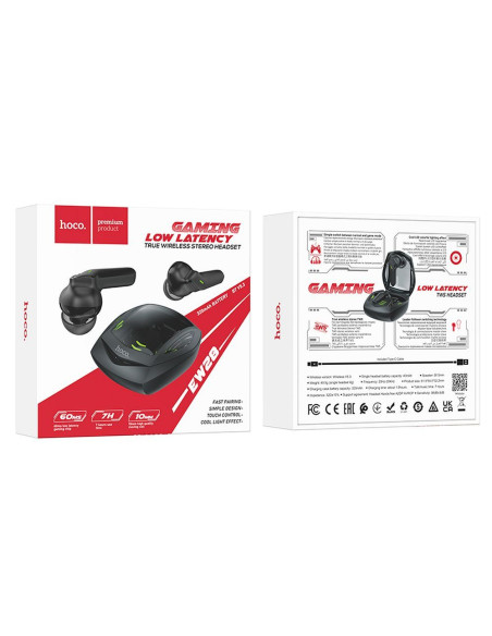 HOCO wireless earphones bluetooth TWS EW28 black