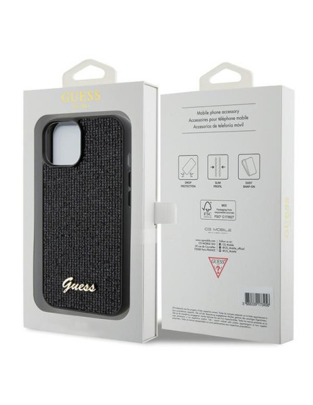Coque GUESS pour IPHONE 13 / 14 / 15 GUHCP14SPMSDGSK (Disco Metal Script) noir