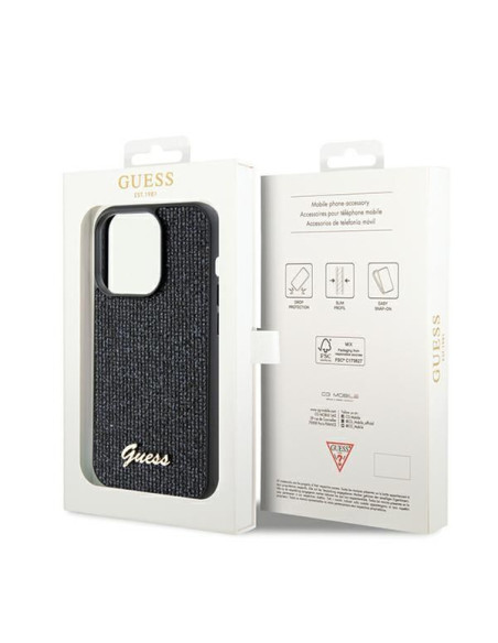 Coque GUESS pour IPHONE 14 Pro GUHCP14LPMSDGSK (Disco Metal Script) noir