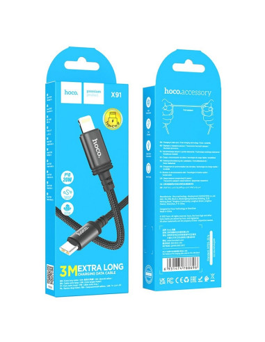 HOCO Câble Type C vers Lightning PD 20W X91 3 m noir