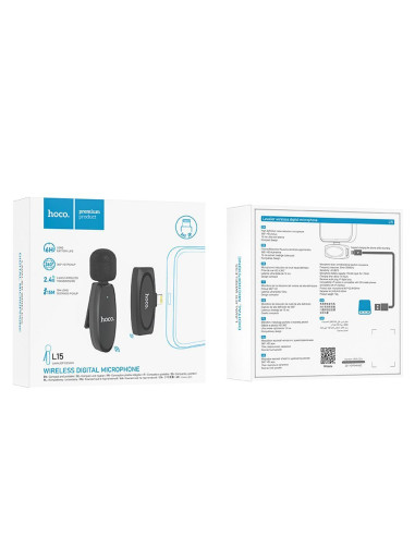 HOCO microphone cravate sans fil Lightning L15 noir